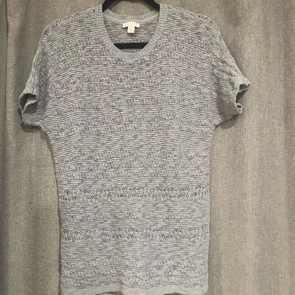 J Jill XS Blue Knit Short Sleeved Top